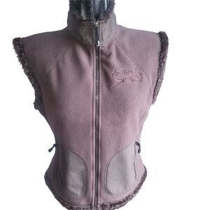 Arcticwear By Arctic Cat Women's Brown Fleece with Faux Fur Lined Vest Size M